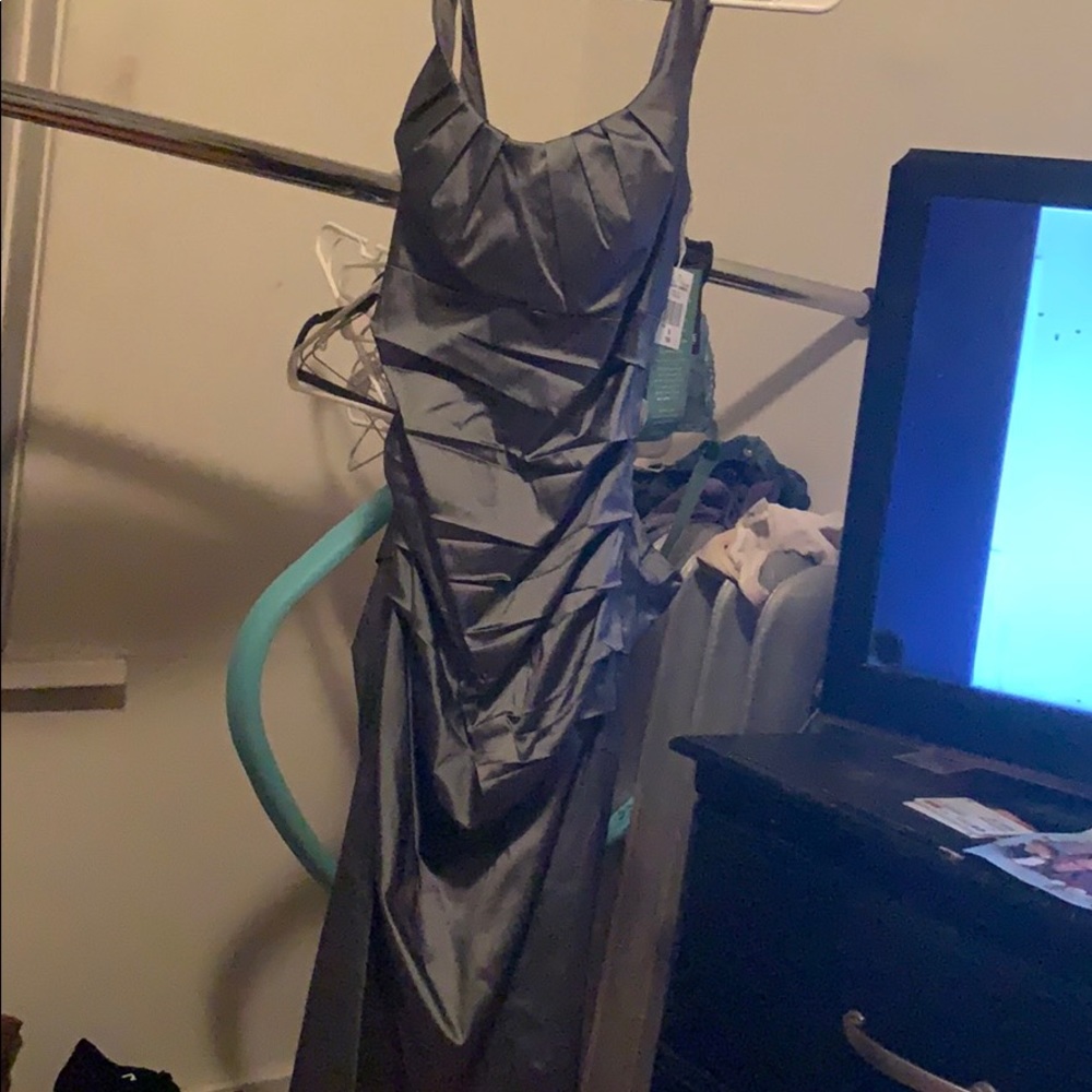 A silver dress
